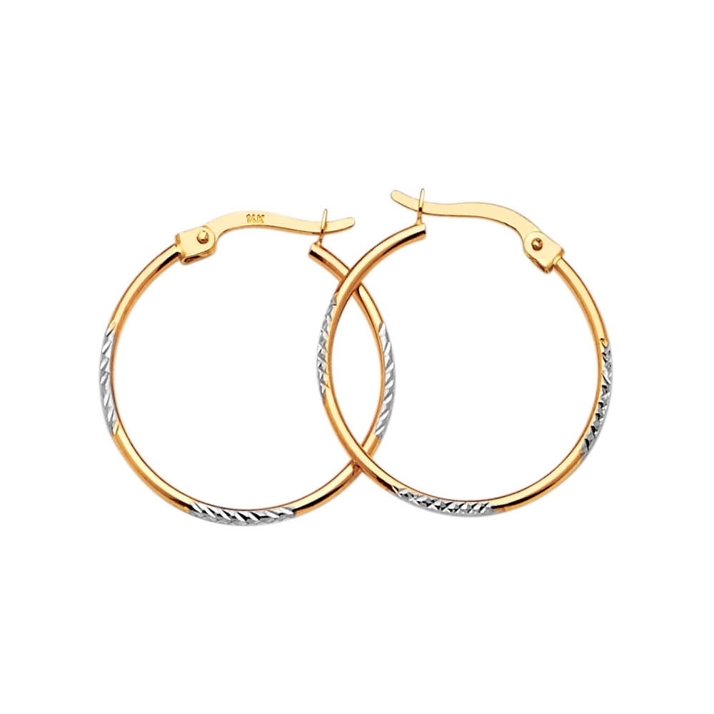Hoop Earrings in 14K Two-Tone Gold