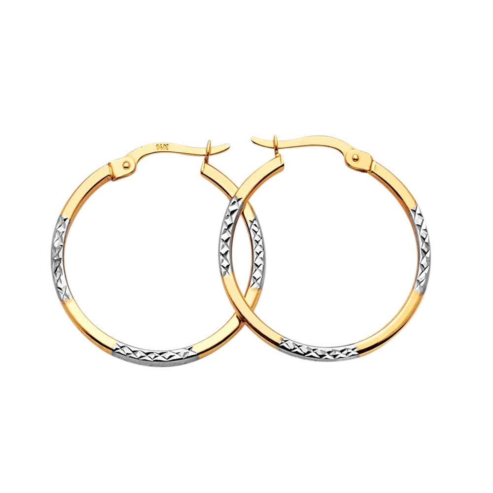 Hoop Earrings in 14K Two-Tone Gold