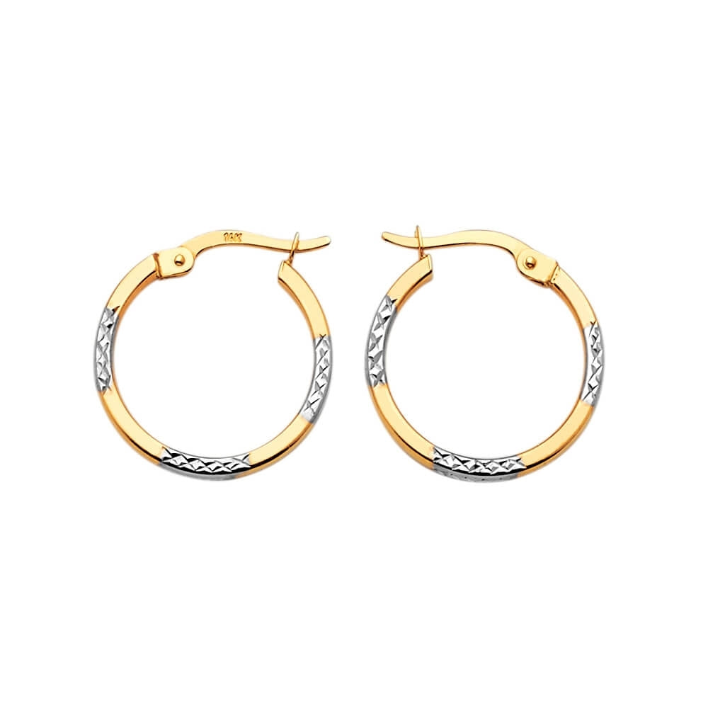 Hoop Earrings in 14K Two-Tone Gold