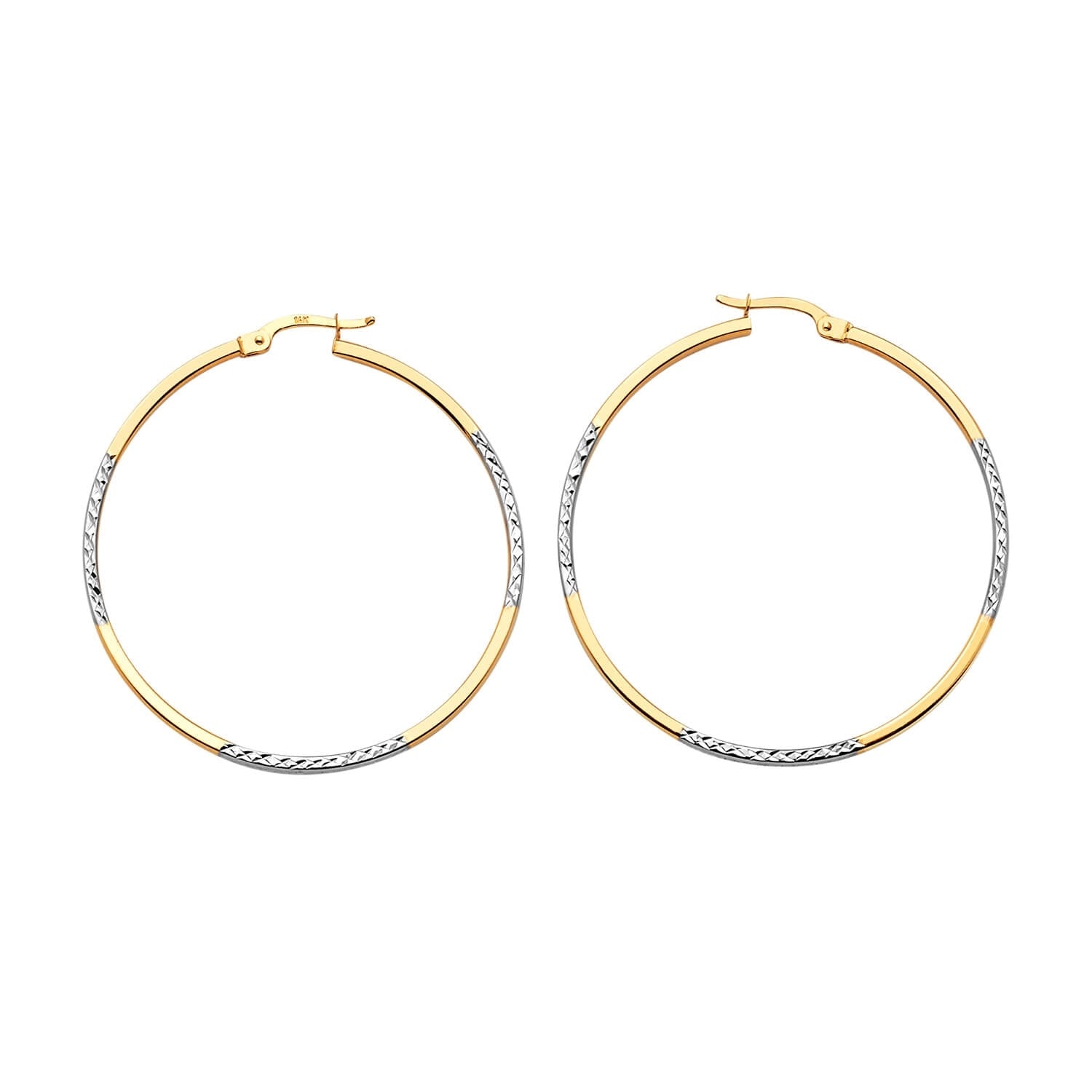 Hoop Earrings in 14K Two-Tone Gold