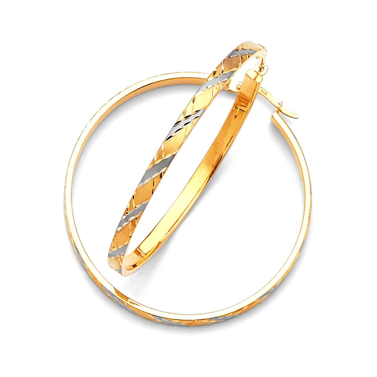 Hoop Earrings in 14K Two-Tone Gold
