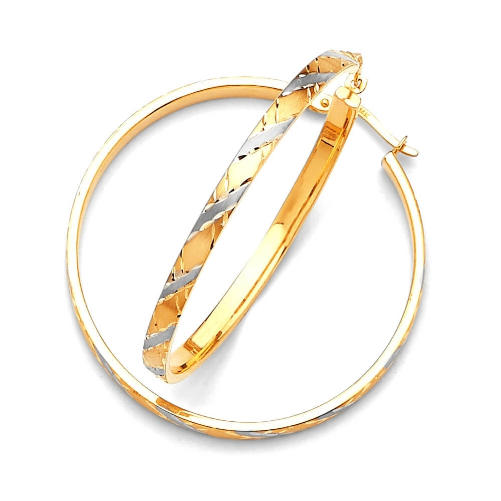 Hoop Earrings in 14K Two-Tone Gold