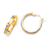 Heart Hoop Earrings in 14K Two-Tone Gold