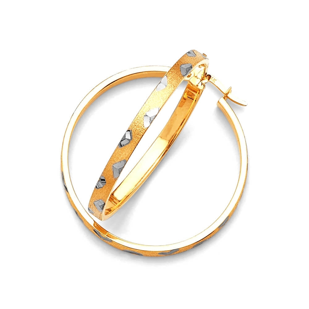 Heart Hoop Earrings in 14K Two-Tone Gold