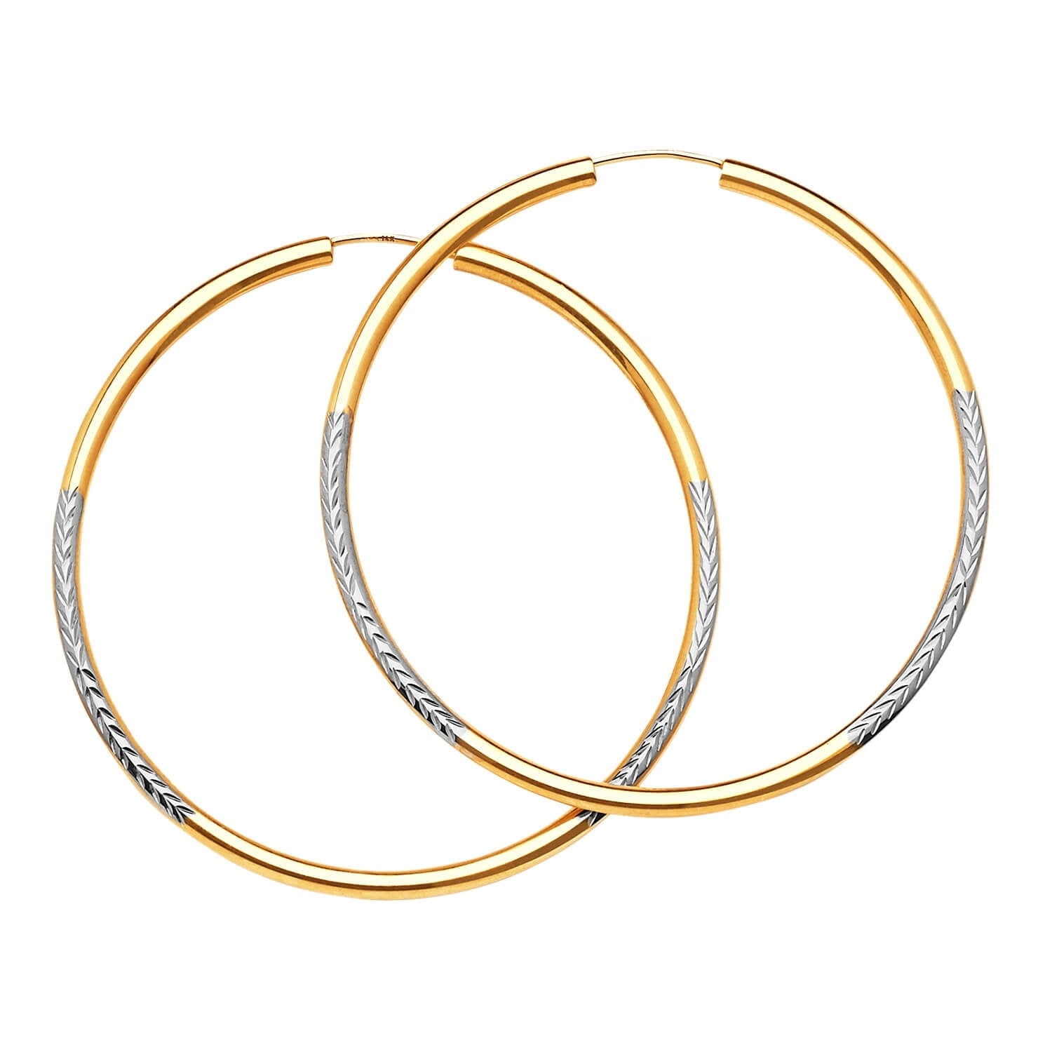 Hoop Earrings in 14K Two-Tone Gold