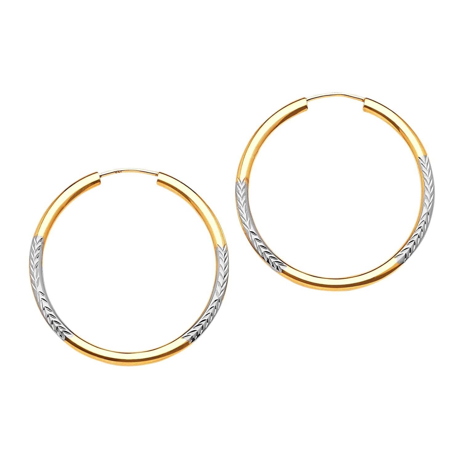 Hoop Earrings in 14K Two-Tone Gold