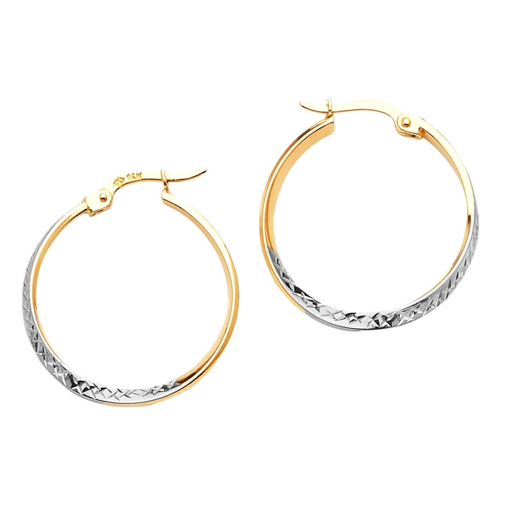 Hoop Earrings in 14K Two-Tone Gold