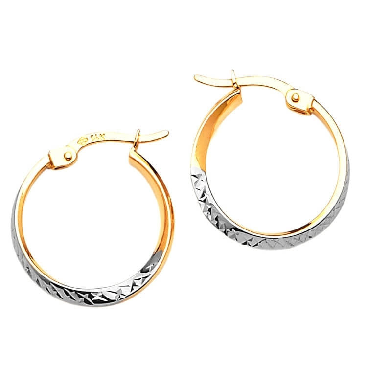 Hoop Earrings in 14K Two-Tone Gold