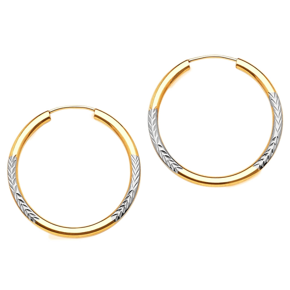 Hoop Earrings in 14K Two-Tone Gold