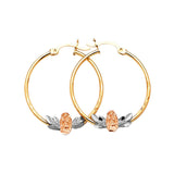 Guadalupe Hoop Earrings in 14K Tri-Color Gold