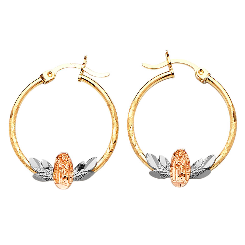 Guadalupe Hoop Earrings in 14K Tri-Color Gold