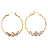 Guadalupe Hoop Earrings in 14K Tri-Color Gold