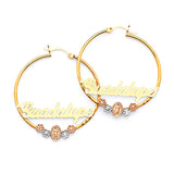 Guadalupe Personalized Hoop Earrings in 14K Tri-Color Gold