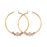 Guadalupe Hoop Earrings in 14K Tri-Color Gold
