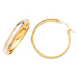 Bangle Hoop Earrings in 14K Tri-Color Gold