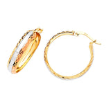 Bangle Hoop Earrings in 14K Tri-Color Gold