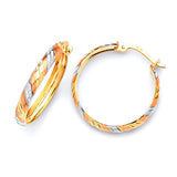Bangle Hoop Earrings in 14K Tri-Color Gold