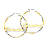 Personalized Hoop Earrings in 14K Two-Tone Gold