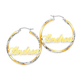 Personalized Hoop Earrings in 14K Two-Tone Gold