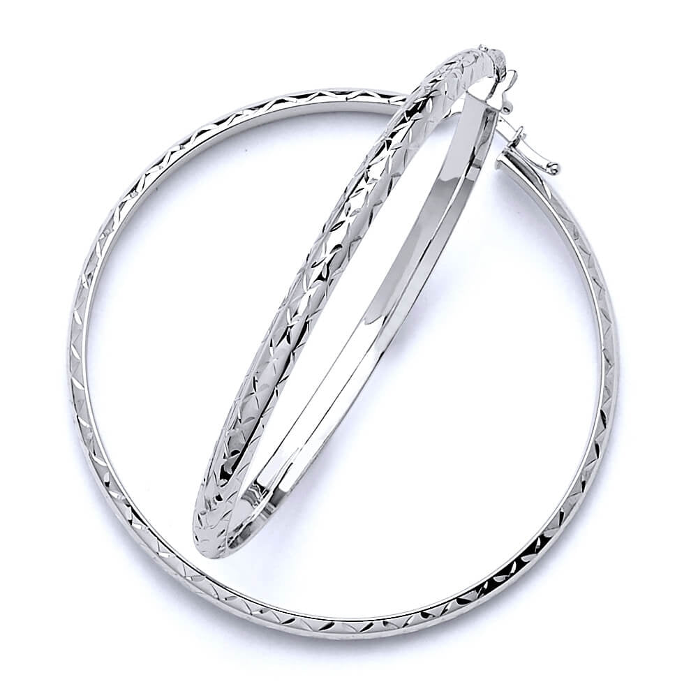 Hoop Earrings in 14K White Gold