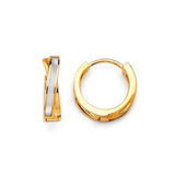 Huggie Earrings in 14K Two-Tone Gold