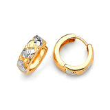Huggie Earrings in 14K Two-Tone Gold