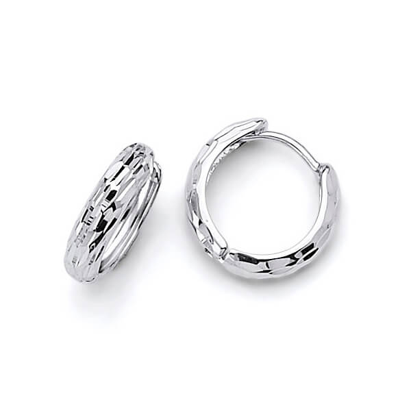Huggie Earrings in 14K White Gold