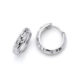 Huggie Earrings in 14K White Gold