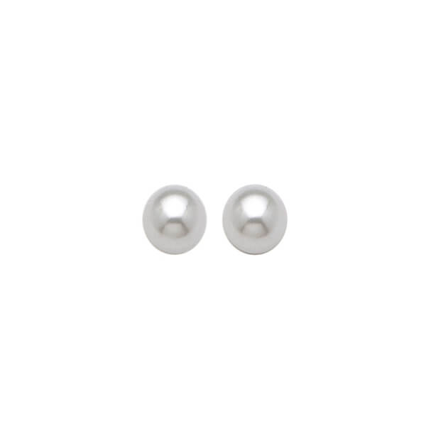 Solitaire Stud Earrings with Pearl in 14K Gold and Butterfly Backing