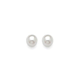 Solitaire Stud Earrings with Pearl in 14K Gold and Screw Backing