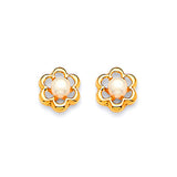 Stud Earrings with Pearl in 14K Gold and Butterfly Backing