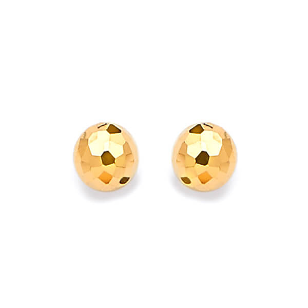 Gold Ball Stud Earrings in 14K Gold and Butterfly Backing