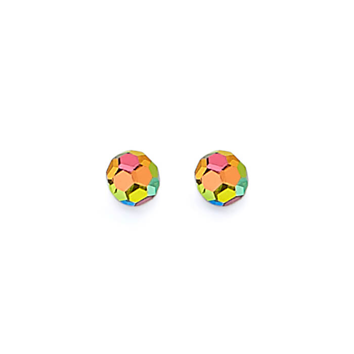 Solitaire Stud Earrings with Moon Stone in 14K Gold and Butterfly Backing