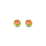 Solitaire Stud Earrings with Moon Stone in 14K Gold and Butterfly Backing