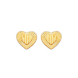 Heart Stud Earrings in 14K Gold and Butterfly Backing