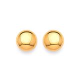 Gold Ball Stud Earrings in 14K Gold and Butterfly Backing