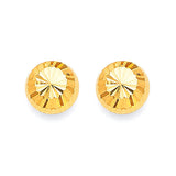 Gold Ball Stud Earrings in 14K Gold and Butterfly Backing