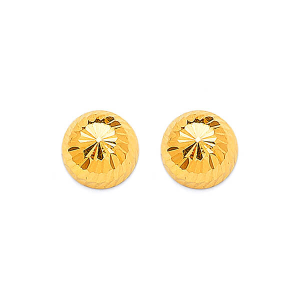 Gold Ball Stud Earrings in 14K Gold and Butterfly Backing