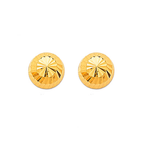 Gold Ball Stud Earrings in 14K Gold and Butterfly Backing