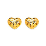 Heart Stud Earrings in 14K Gold and Butterfly Backing
