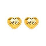 Heart Stud Earrings in 14K Gold and Butterfly Backing