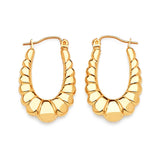 Scallop Hoop Earrings in 14K Gold