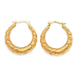 Scallop Hoop Earrings in 14K Gold