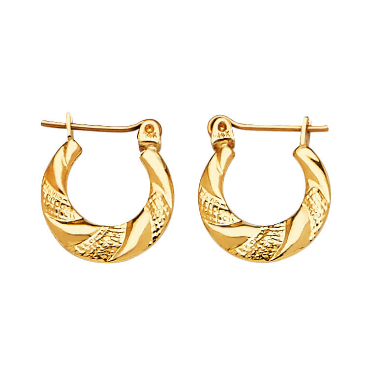 Scallop Hoop Earrings in 14K Gold