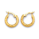 Scallop Hoop Earrings in 14K Two-Tone Gold