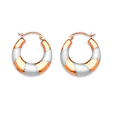 Scallop Hoop Earrings in 14K Two-Tone Gold