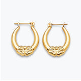 Ribbon Scallop Hoop Earrings in 14K Gold