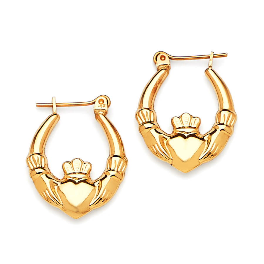 Tiara Scallop Hoop Earrings in 14K Gold