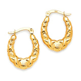 Heart Scallop Hoop Earrings in 14K Gold