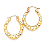 Heart Scallop Hoop Earrings in 14K Gold